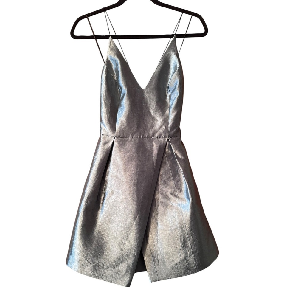 Metallic Silver Mini Dress Sleeveless Cocktail Party Occasion TopShop 4